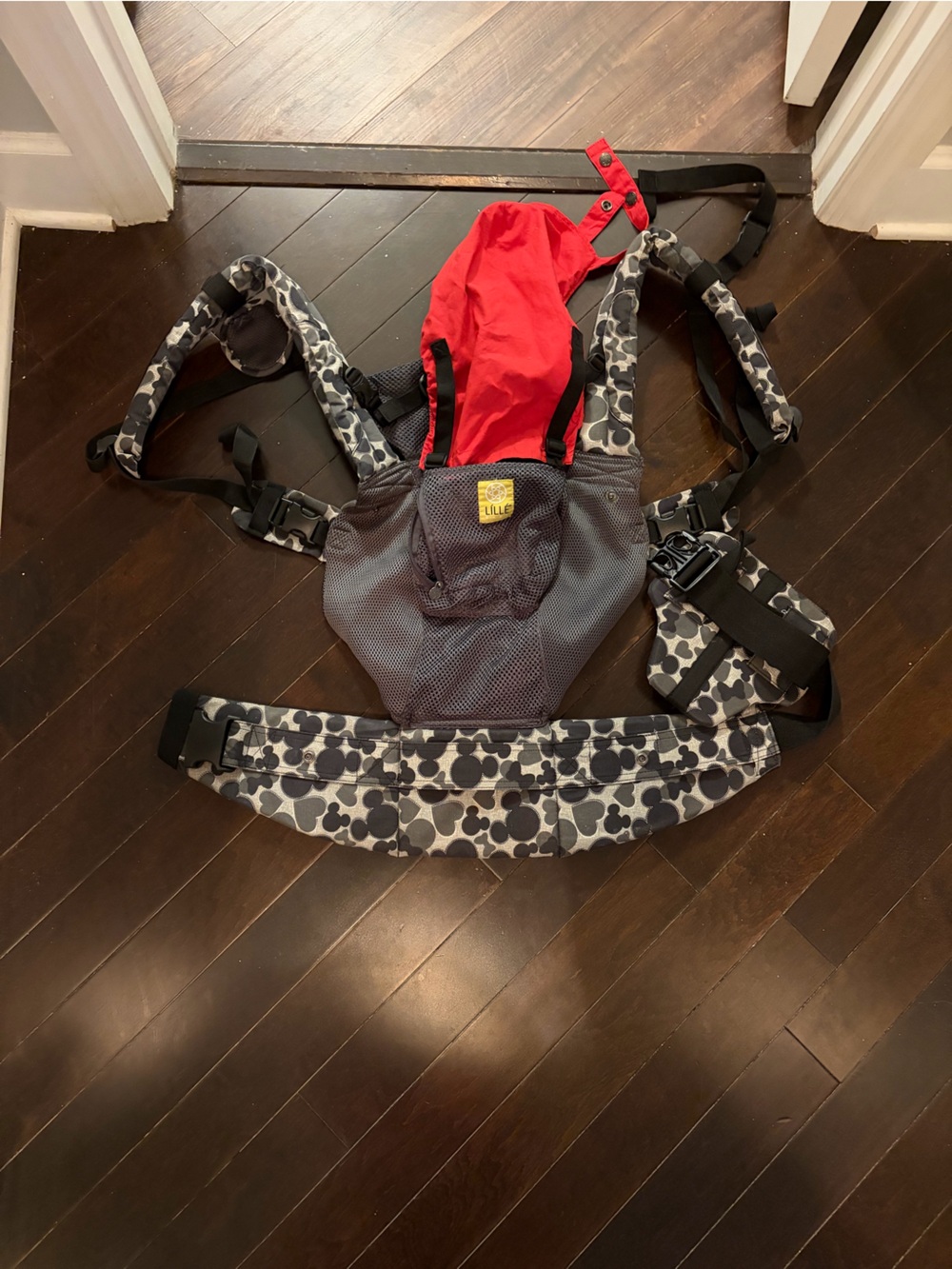 Lillebaby Kids Carrier - Red & Gray Mickey Mouse Pattern